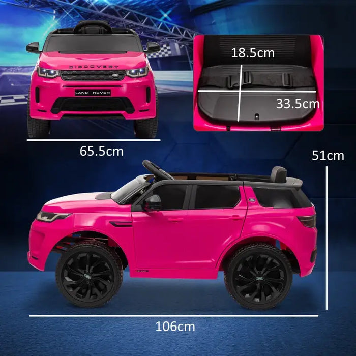 12V Licensed Land Rover Discovery Sport Kids Ride-On Car - Pink | Remote and Manual Control AIYAPLAY - Little and Giant Explorers AIYAPLAY