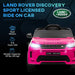 12V Licensed Land Rover Discovery Sport Kids Ride-On Car - Pink | Remote and Manual Control AIYAPLAY - Little and Giant Explorers AIYAPLAY