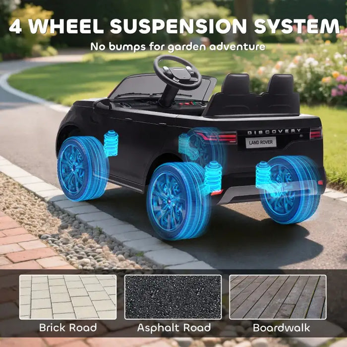 12V Licensed Land Rover Kids Electric Ride-On Car - Black | Remote Control and LED Lights AIYAPLAY - Little and Giant Explorers AIYAPLAY
