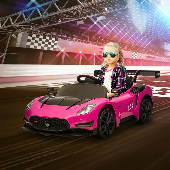 12V Licensed Maserati GT2 Kids Electric Ride-On Car - Pink | Shock-Absorbing Wheels and Music AIYAPLAY - Little and Giant Explorers AIYAPLAY
