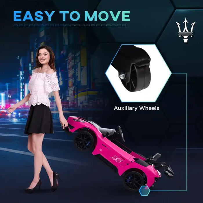12V Licensed Maserati GT2 Kids Electric Ride-On Car - Pink | Shock-Absorbing Wheels and Music AIYAPLAY - Little and Giant Explorers AIYAPLAY