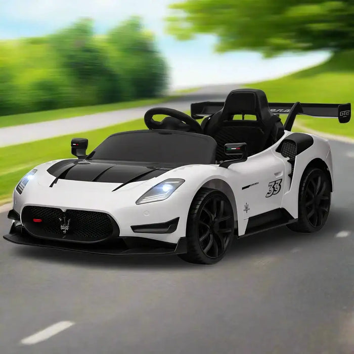 12V Licensed Maserati GT2 Kids Electric Ride-On Car - White | Remote Control and Lights AIYAPLAY - Little and Giant Explorers AIYAPLAY