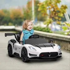 12V Licensed Maserati GT2 Kids Electric Ride-On Car - White | Remote Control and Lights AIYAPLAY - Little and Giant Explorers AIYAPLAY