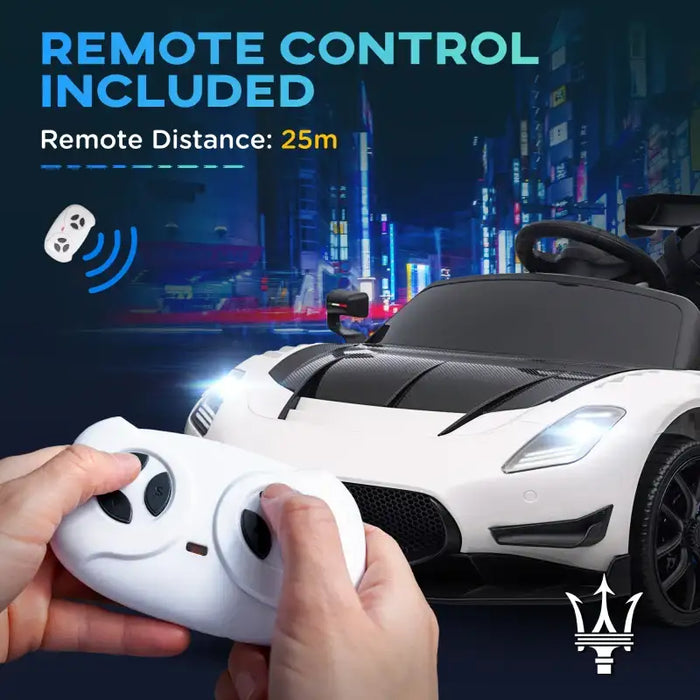 12V Licensed Maserati GT2 Kids Electric Ride-On Car - White | Remote Control and Lights AIYAPLAY - Little and Giant Explorers AIYAPLAY