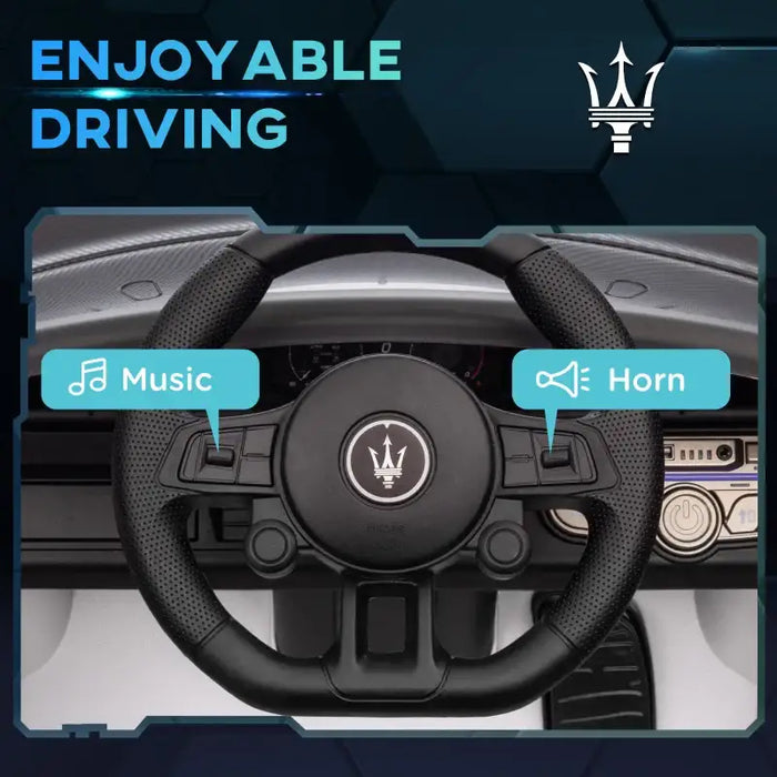 12V Licensed Maserati GT2 Kids Electric Ride-On Car - White | Remote Control and Lights AIYAPLAY - Little and Giant Explorers AIYAPLAY