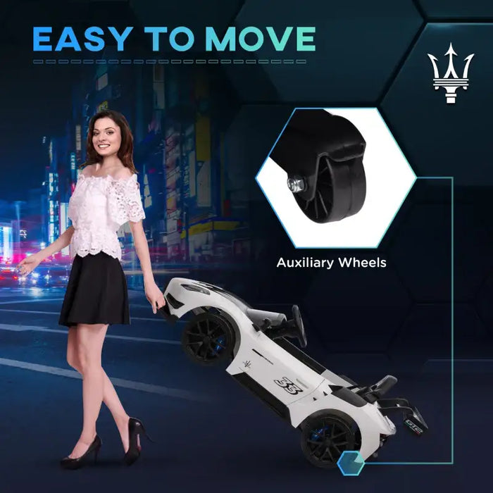 12V Licensed Maserati GT2 Kids Electric Ride-On Car - White | Remote Control and Lights AIYAPLAY - Little and Giant Explorers AIYAPLAY