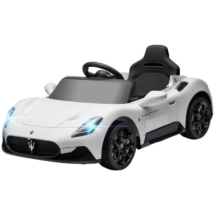 Kids Licensed Maserati MC20 with Spring Suspension in White 12V - Little and Giant Explorers AIYAPLAY