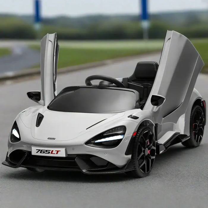 Kids Licensed McLaren 765LT with Butterfly Doors in Grey 12V - Little and Giant Explorers AIYAPLAY