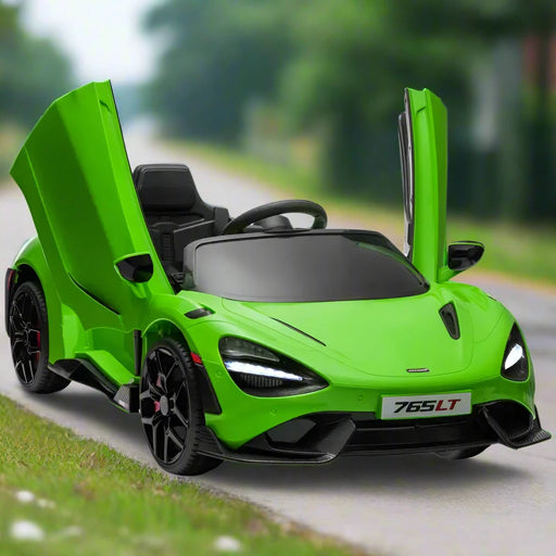 Kids Licensed McLaren 765LT with Butterfly Doors in Green 12V - Little and Giant Explorers AIYAPLAY