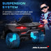 Black 12V McLaren kids electric ride-on car with suspension system, boy in sunglasses, McLaren logo