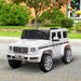 White 12V Mercedes-Benz G500 kids electric ride-on jeep outdoors with LED lights