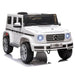 White 12V Mercedes-Benz G500 kids electric ride-on jeep with LED lights and black interior