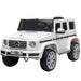 White 12V Mercedes-Benz G-Class kids electric ride-on jeep with LED headlights
