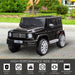 12V black Mercedes-Benz G500 kids ride-on jeep with remote control, parked outdoors