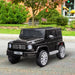 Black 12V Mercedes-Benz G-Class kids ride-on jeep on a paved path outdoors