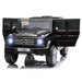 Black 12V Mercedes-Benz G500 kids ride on jeep with open doors and headlights on