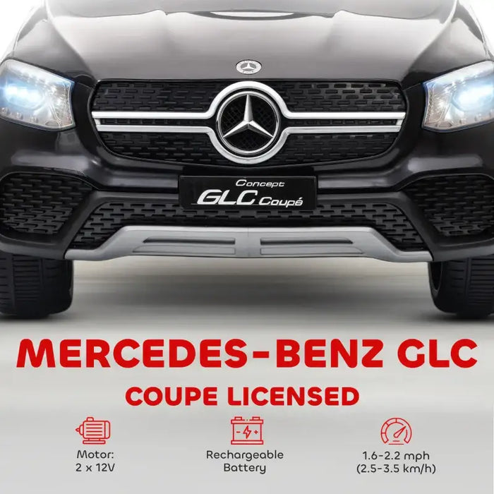 12V Licensed Mercedes-Benz GLC Coupe Kids Ride-On Car - Black | LED Lights and Music AIYAPLAY - Little and Giant Explorers AIYAPLAY