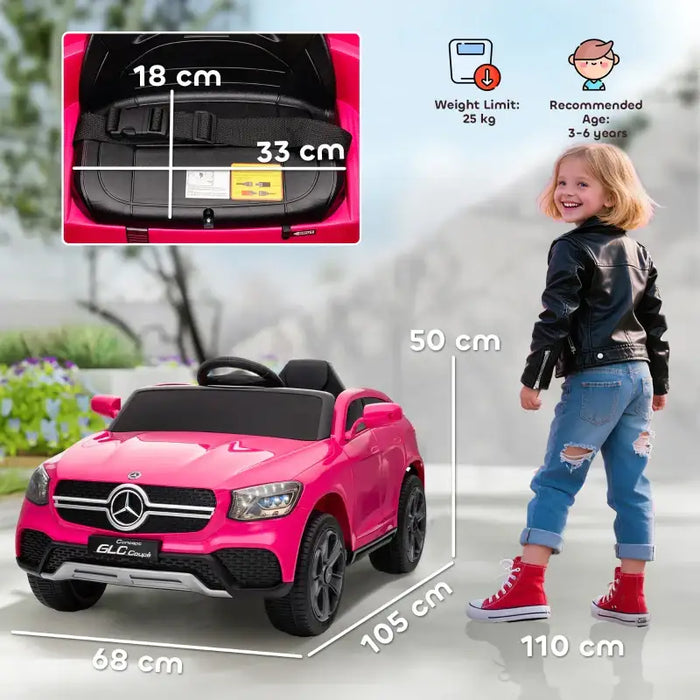 12V Licensed Mercedes-Benz GLC Coupe Kids Ride-On Car - Pink | LED Lights and Music AIYAPLAY - Little and Giant Explorers AIYAPLAY