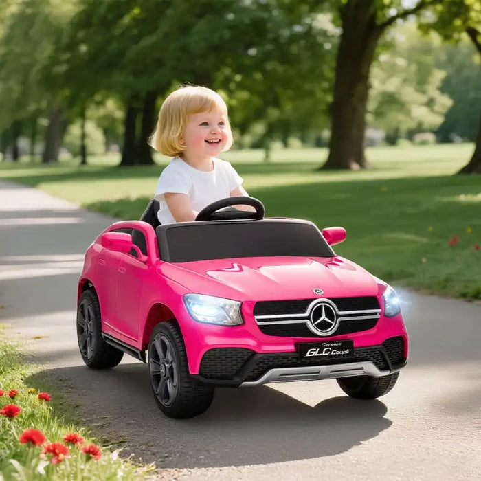 12V Licensed Mercedes-Benz GLC Coupe Kids Ride-On Car - Pink | LED Lights and Music AIYAPLAY - Little and Giant Explorers AIYAPLAY