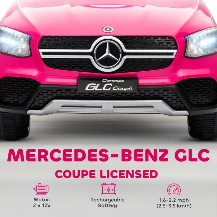 12V Licensed Mercedes-Benz GLC Coupe Kids Ride-On Car - Pink | LED Lights and Music AIYAPLAY - Little and Giant Explorers AIYAPLAY