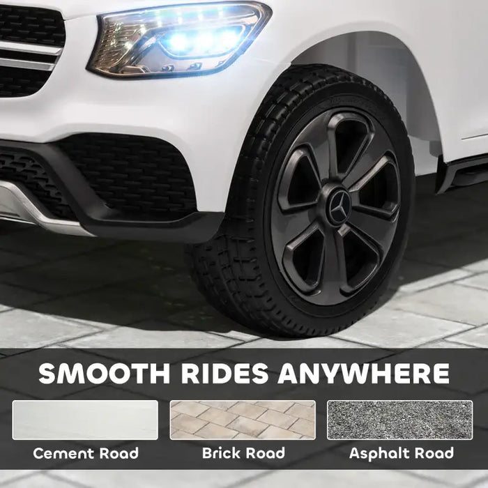 12V Licensed Mercedes-Benz GLC Coupe Kids Ride-On Car - White | LED Lights and Music AIYAPLAY - Little and Giant Explorers AIYAPLAY