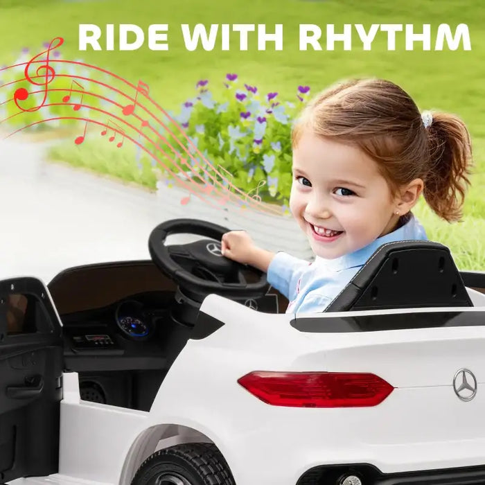 12V Licensed Mercedes-Benz GLC Coupe Kids Ride-On Car - White | LED Lights and Music AIYAPLAY - Little and Giant Explorers AIYAPLAY