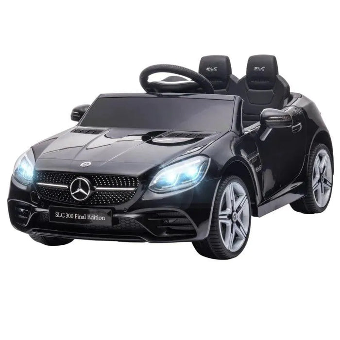 12V black Mercedes-Benz SLC 300 kids electric ride-on car with LED lights