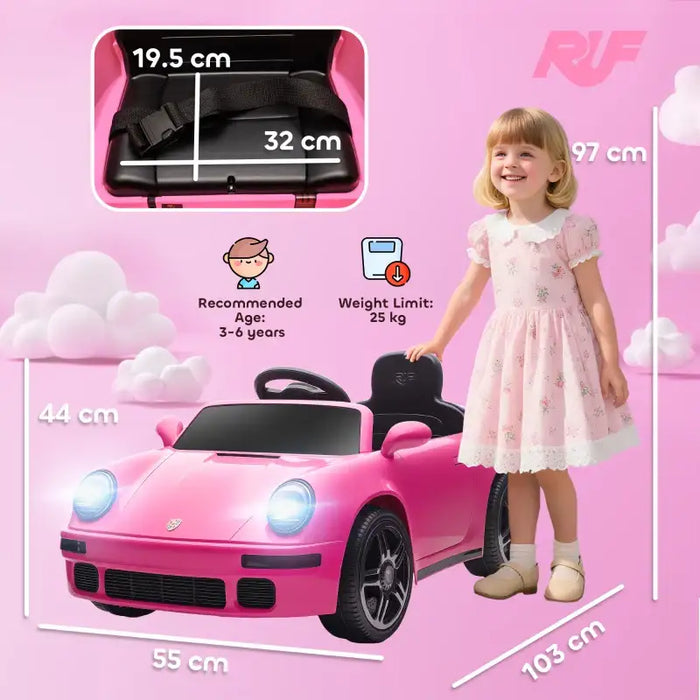 12V Licensed RUF CTR 2017 Kids Ride-On Car - Pink | Dual Motors and Remote Control AIYAPLAY - Little and Giant Explorers AIYAPLAY