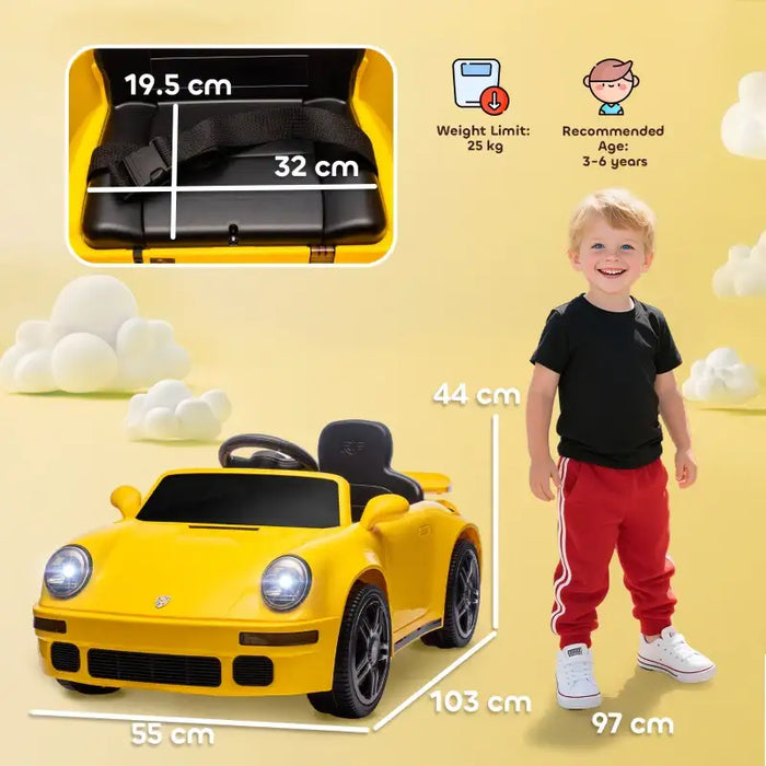 12V Licensed RUF CTR 2017 Kids Ride-On Car - Yellow | Dual Motors and Remote Control AIYAPLAY - Little and Giant Explorers AIYAPLAY