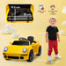 12V Licensed RUF CTR 2017 Kids Ride-On Car - Yellow | Dual Motors and Remote Control AIYAPLAY - Little and Giant Explorers AIYAPLAY