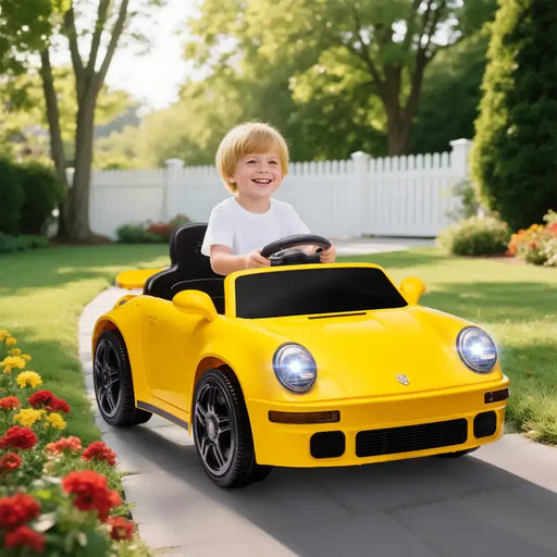 12V Licensed RUF CTR 2017 Kids Ride-On Car - Yellow | Dual Motors and Remote Control AIYAPLAY - Little and Giant Explorers AIYAPLAY