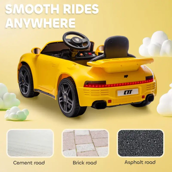 12V Licensed RUF CTR 2017 Kids Ride-On Car - Yellow | Dual Motors and Remote Control AIYAPLAY - Little and Giant Explorers AIYAPLAY