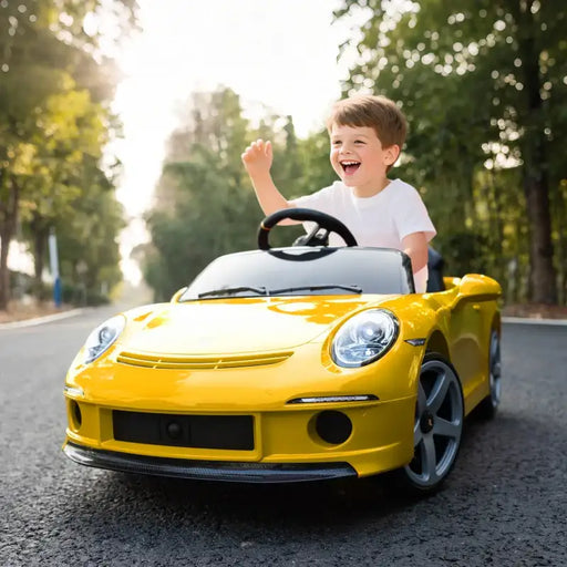 12V Licensed RUF GT Kids Ride-On Car - Yellow | Remote Control and Suspension AIYAPLAY - Little and Giant Explorers AIYAPLAY