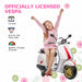12V Licensed Vespa Kids Electric Motorbike – White | FM Radio and Training Wheels AIYAPLAY - Little and Giant Explorers
