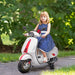 12V Licensed Vespa Kids Electric Motorbike – White | FM Radio and Training Wheels AIYAPLAY - Little and Giant Explorers
