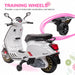 12V Licensed Vespa Kids Electric Motorbike – White | FM Radio and Training Wheels AIYAPLAY - Little and Giant Explorers