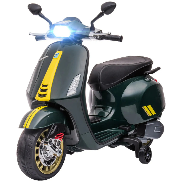 12V Licensed Vespa Kids Electric Ride-On Motorbike – Green | FM Radio AIYAPLAY - Little and Giant Explorers AIYAPLAY