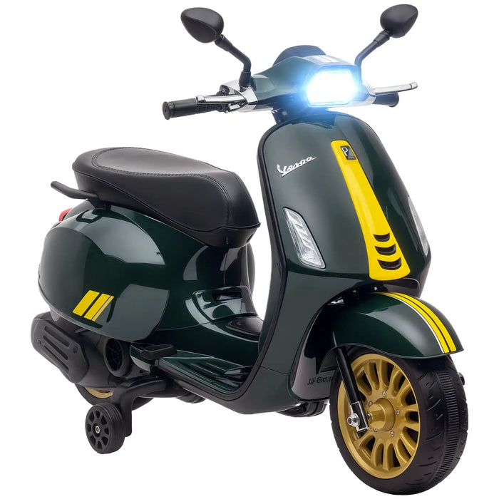 12V Licensed Vespa Kids Electric Ride-On Motorbike – Green | FM Radio AIYAPLAY - Little and Giant Explorers AIYAPLAY