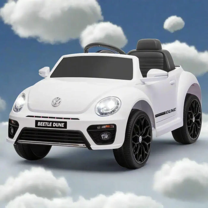 Kids Licensed Volkswagen Beetle with Soft Start in White 12V - Little and Giant Explorers AIYAPLAY