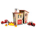 13-Piece Wooden Fire Station Playset | Fire Trucks, Helicopter, Firefighters and Accessories CLASSIC WORLD - Little and Giant Explorers Classic World
