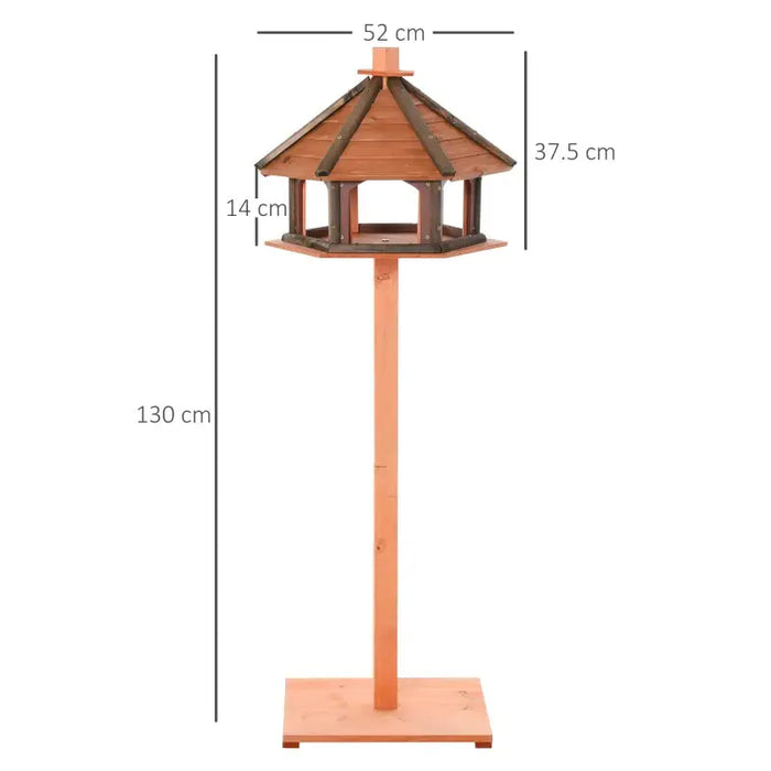 130cm Wooden Outdoor Bird Feeder Table | House-Shaped Garden Feeding Station PAWHUT - Little and Giant Explorers PawHut