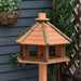 130cm Wooden Outdoor Bird Feeder Table | House-Shaped Garden Feeding Station PAWHUT - Little and Giant Explorers PawHut