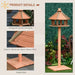 130cm Wooden Outdoor Bird Feeder Table | House-Shaped Garden Feeding Station PAWHUT - Little and Giant Explorers PawHut