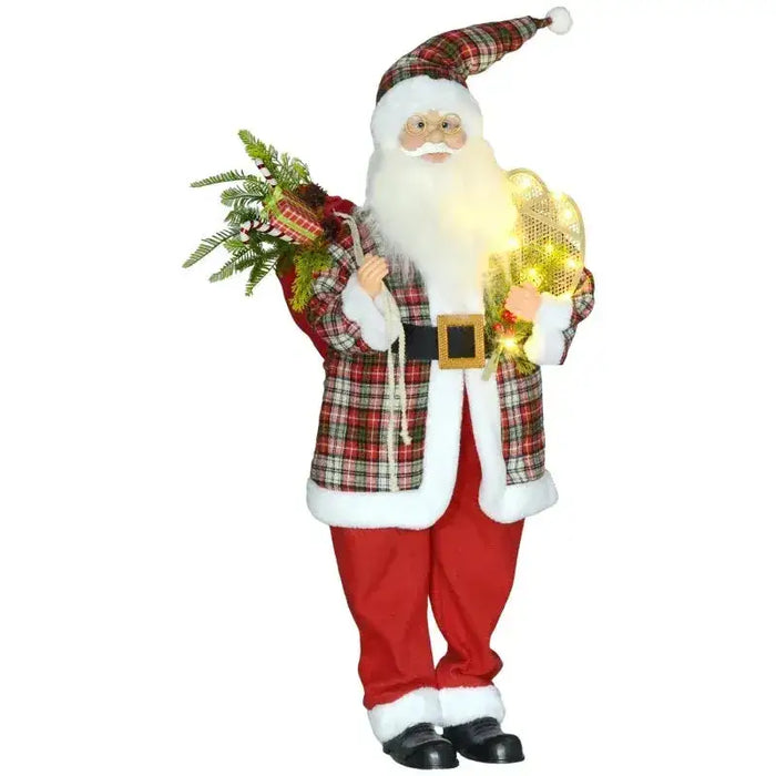 Life Size Animated Santa Claus with Sound Activation and Festive Music 133cm - Little and Giant Explorers HOMCOM