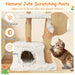 135cm Modern Cat Tree – Pearwood Support Posts | Multi-Level Cat Tower with Den COSTWAY - Little and Giant Explorers Costway