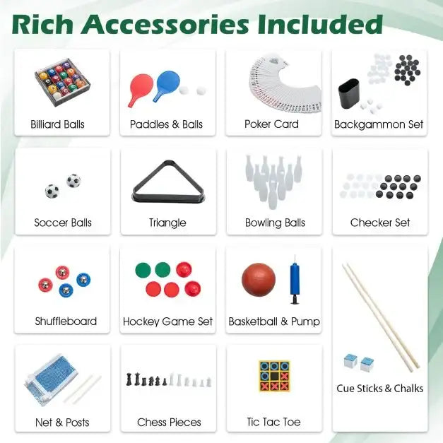 14-in-1 Multi-Game Table | Foosball, Basketball, Billiards, Table Tennis and More COSTWAY - Little and Giant Explorers Costway