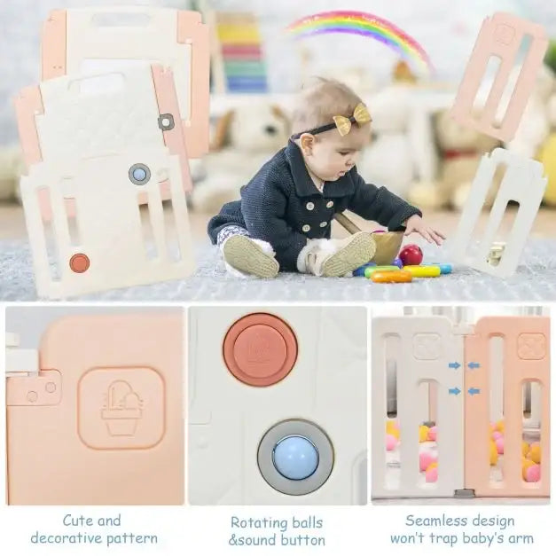 Convertible Baby Playpen with Drawing Board - Little and Giant Explorers Costway