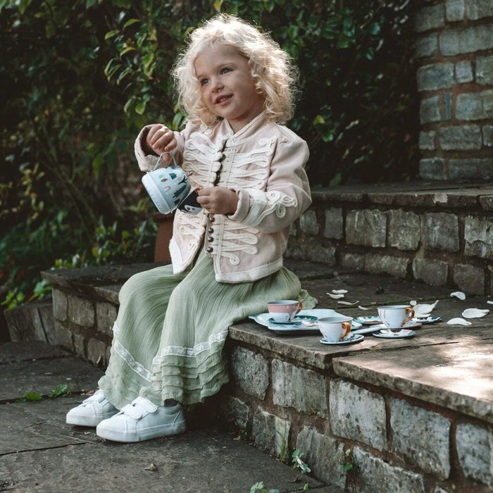 14-Piece Musical Tea Set - Role-Play Tea Party | Wind-Up Musical Teapot VILAC - Little and Giant Explorers