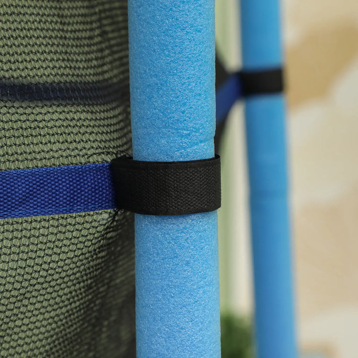 Kids Trampoline with Safety Net | Blue with Spring-Free Bungee Design - Little and Giant Explorers HOMCOM