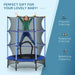 Kids Trampoline with Safety Net | Blue with Spring-Free Bungee Design - Little and Giant Explorers HOMCOM